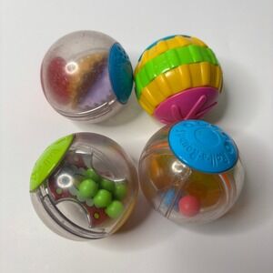 Fisher Price Roll-a-Rounds and Playskool Sensory Ball Lot of‎ 4 Multi-Color